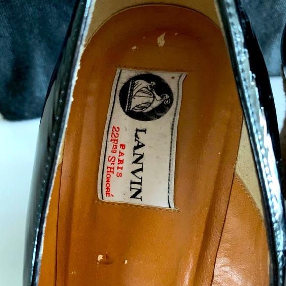 💯Authentic Lanvin Black Patent Leather wedges 9 - Picture 5 of 7